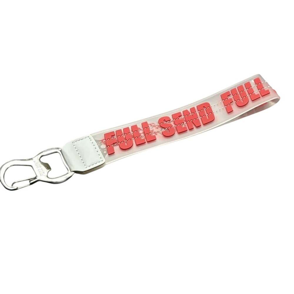 FULL SEND KEYCHAIN CLIP SHORT LANYARD CANOPENER 11" NEW RED